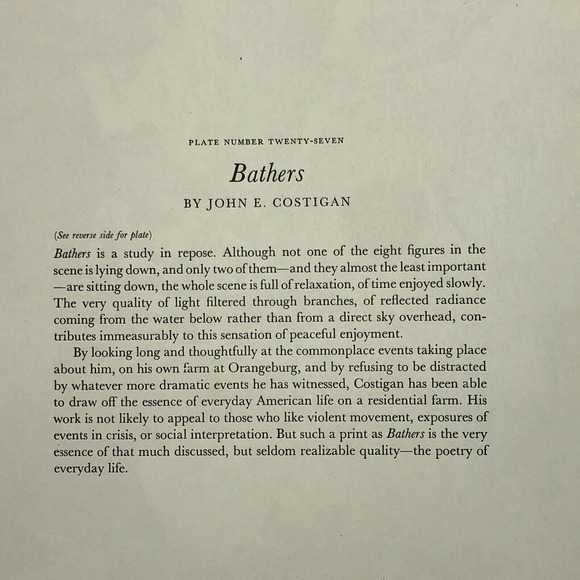 John E Costigan "Bathers" Art 1930s Print Treasury Collection Sketch Vintage - Picture 9 of 12